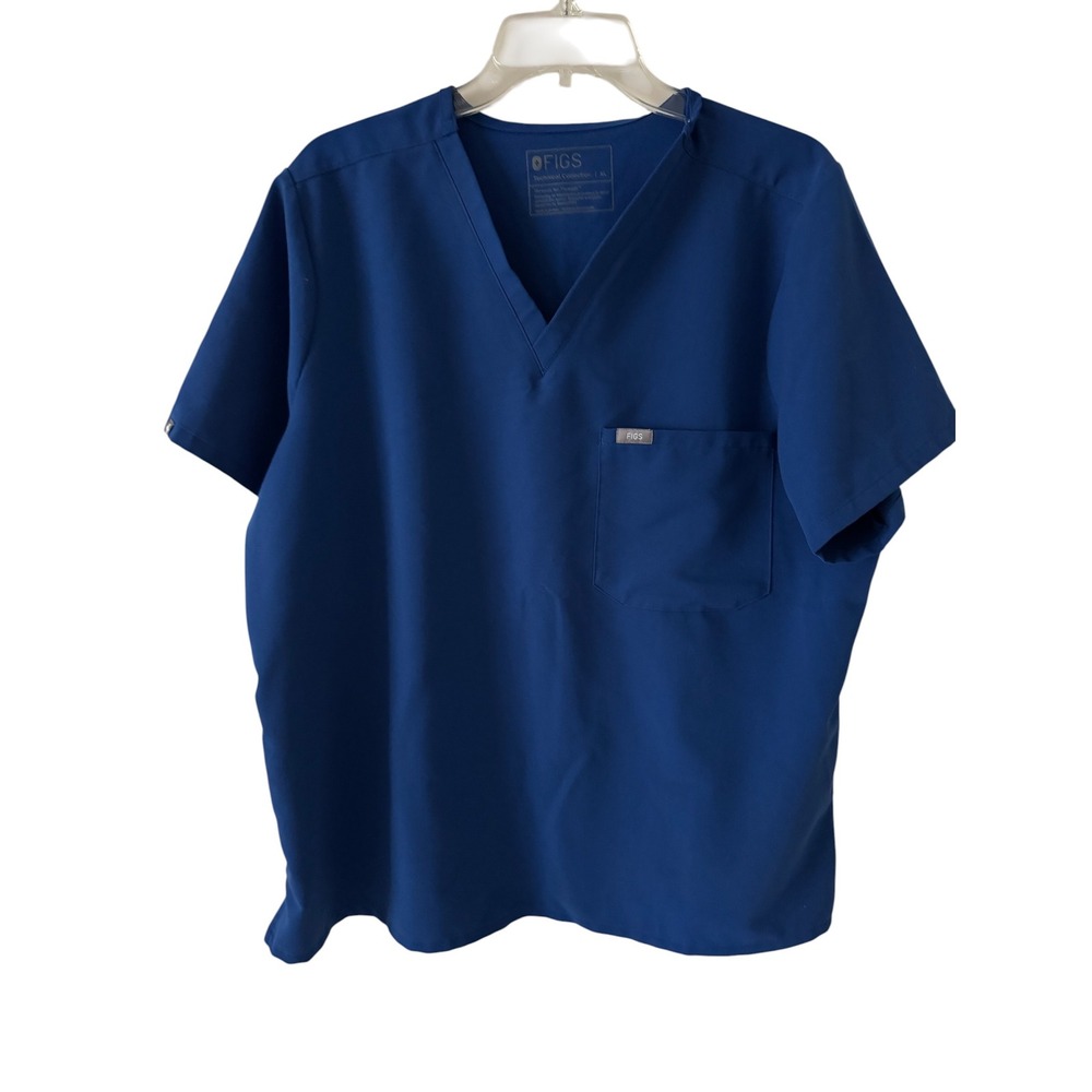 FIGS Technical Collection Blue V-Neck One-Pocket Scrub Top‎ Womens XL